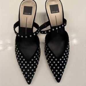 Dolce Vita Black Heels with Silver Accents